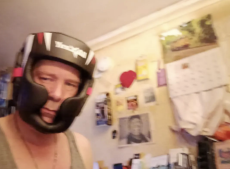 Tony with his anti Satellite headgear