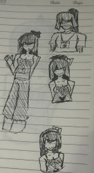 The full page of where Aleksandra was drawn on along with a stalker/creep version that RFORT has now decided that they'll use.