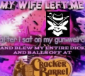 Starlo jacking off at a Cracker Barrel shitty restroom