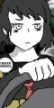 Mori with her I hate school badge